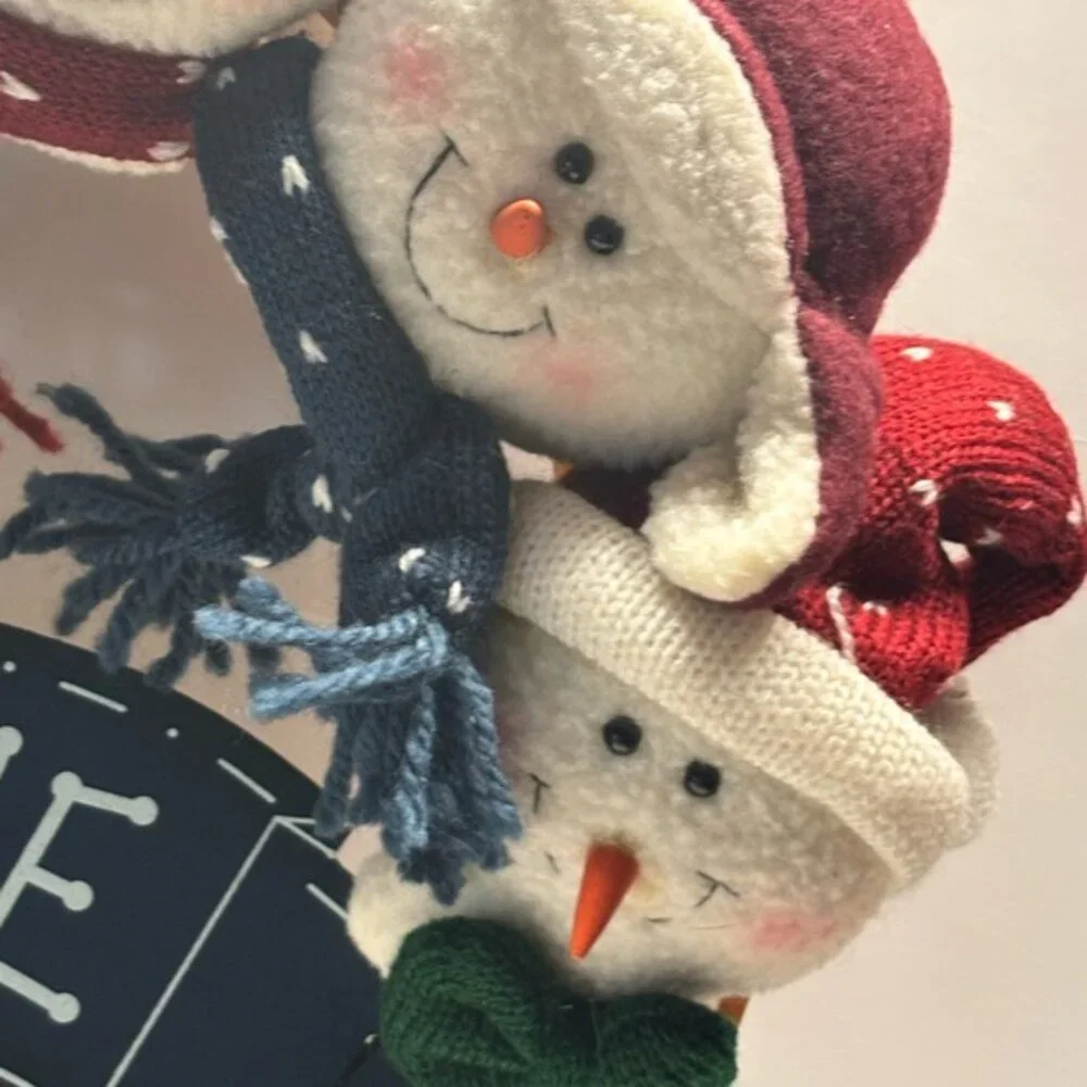 Vintage Festive Snowman Welcome Wreath